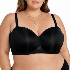 Cacique Bra Women's 44F Black Comfort Bliss Multi Way Convertible Full Coverage